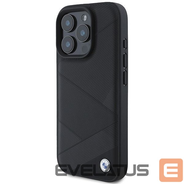 Other Phone Accessory BMW BMW Signature Leather Crossing Lines Pattern iPhone 16 Pro Case - Black