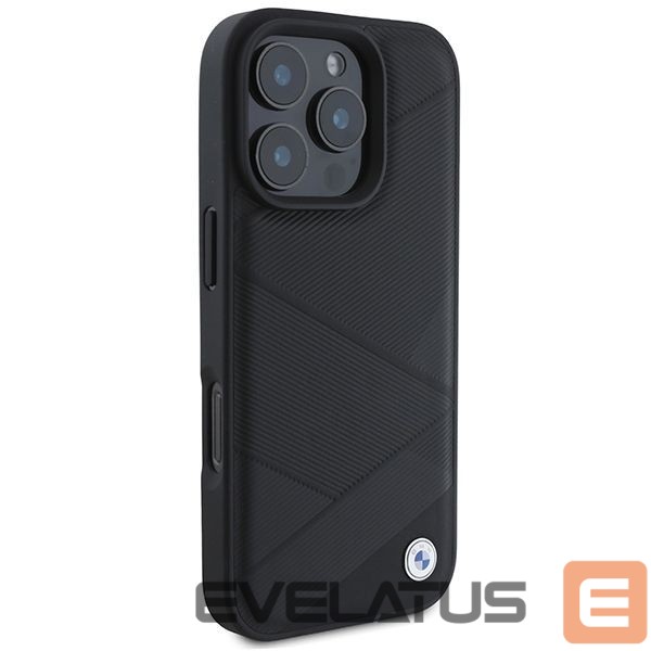 Other Phone Accessory BMW BMW Signature Leather Crossing Lines Pattern iPhone 16 Pro Case - Black