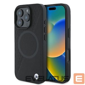 Other Phone Accessory BMW  BMW Signature Leather Half Textured & Circle MagSafe case for iPhone 16 Pro - black 