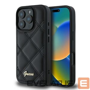 Other Phone Accessory Guess  Guess Quilted Metal Logo iPhone 16 Pro Case - Black 