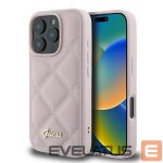 Other Phone Accessory Guess  Guess Quilted Metal Logo iPhone 16 Pro Case - Pink