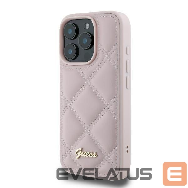 Other Phone Accessory Guess Guess Quilted Metal Logo iPhone 16 Pro Case - Pink