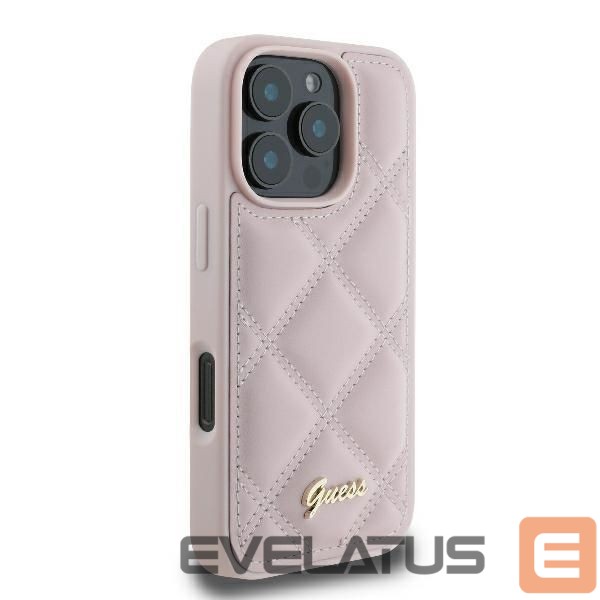 Other Phone Accessory Guess Guess Quilted Metal Logo iPhone 16 Pro Case - Pink