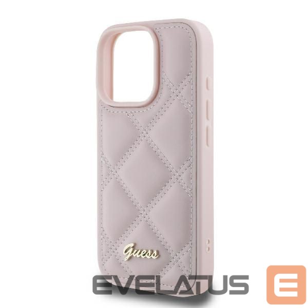Other Phone Accessory Guess Guess Quilted Metal Logo iPhone 16 Pro Case - Pink