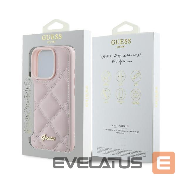 Other Phone Accessory Guess Guess Quilted Metal Logo iPhone 16 Pro Case - Pink