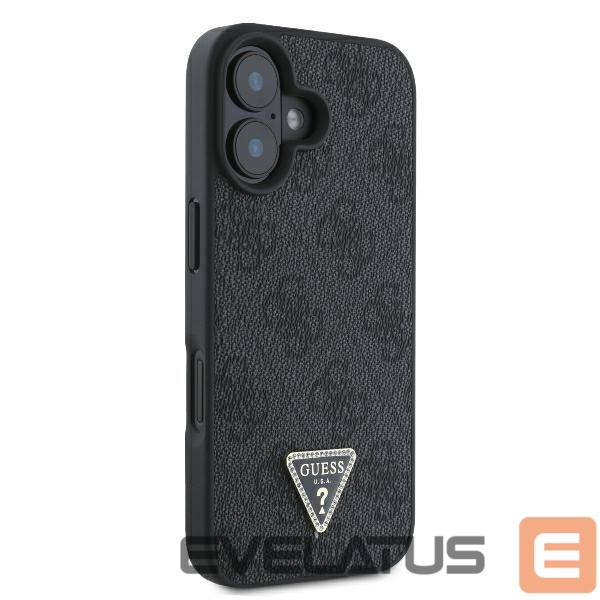 Other Phone Accessory Guess Guess Leather Metal Logo Strass Crossbody Case for iPhone 16 - Black