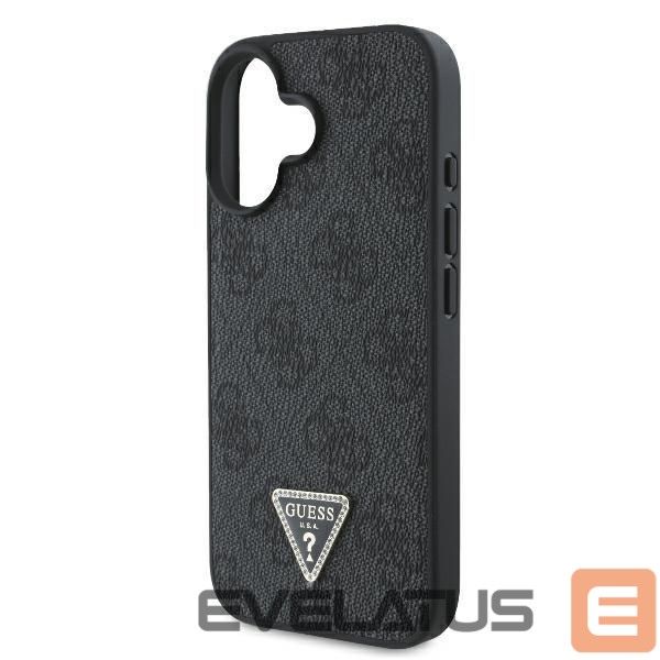 Other Phone Accessory Guess Guess Leather Metal Logo Strass Crossbody Case for iPhone 16 - Black