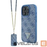 Other Phone Accessory Guess  Guess Leather Metal Logo Strass Crossbody Case for iPhone 16 Pro Max - Blue 