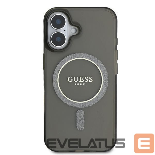 Other Phone Accessory Guess Guess IML Glitter Circle MagSafe case for iPhone 16 - black