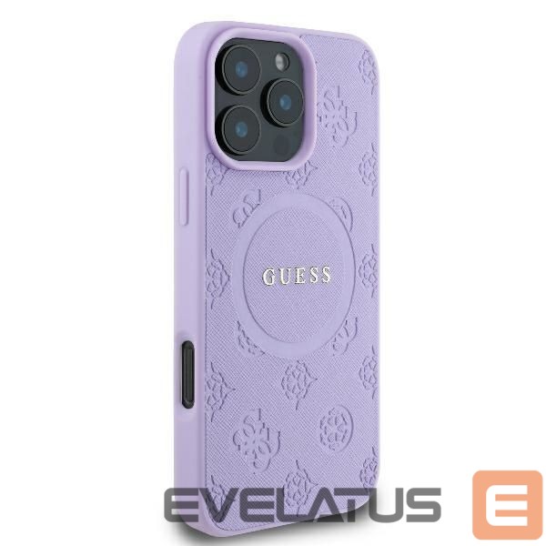 Other Phone Accessory Guess Guess Saffiano Peony Classic Logo MagSafe iPhone 16 Pro Max Case - Purple