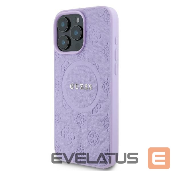 Other Phone Accessory Guess Guess Saffiano Peony Classic Logo MagSafe iPhone 16 Pro Max Case - Purple
