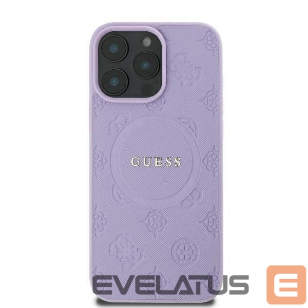 Other Phone Accessory Guess Guess Saffiano Peony Classic Logo MagSafe iPhone 16 Pro Max Case - Purple