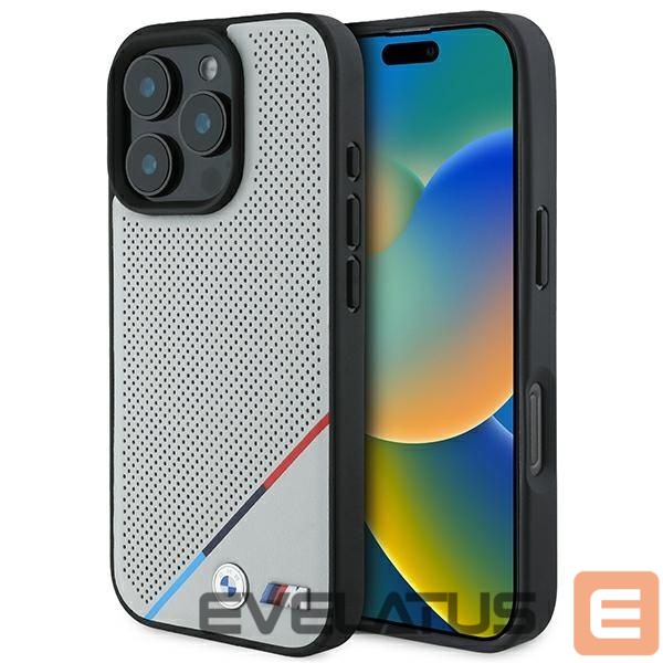 Other Phone Accessory BMW BMW M Perforated Tricolor Line MagSafe Case for iPhone 16 Pro - Gray