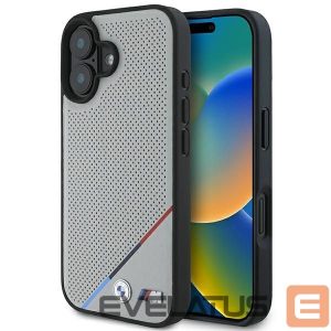 Other Phone Accessory BMW  BMW M Perforated Tricolor Line MagSafe iPhone 16 Case - Gray 