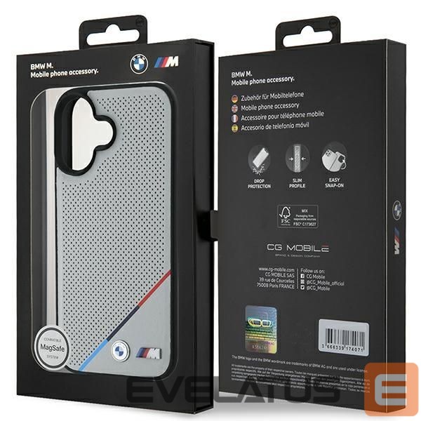 Other Phone Accessory BMW BMW M Perforated Tricolor Line MagSafe iPhone 16 Case - Gray