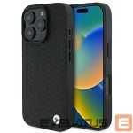 Other Phone Accessory BMW  BMW Signature Leather Diamond Metal Logo MagSafe Case for iPhone 16 Pro Max - Black 