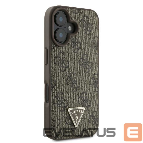 Other Phone Accessory Guess Guess Leather Metal Logo Strass Crossbody Case for iPhone 16 - Brown