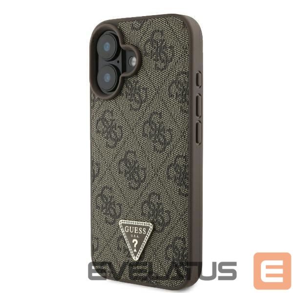 Other Phone Accessory Guess Guess Leather Metal Logo Strass Crossbody Case for iPhone 16 - Brown