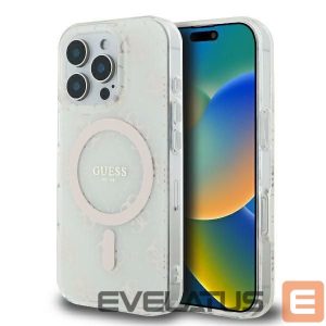 Other Phone Accessory Guess  Guess IML 4G Background MagSafe iPhone 16 Pro Case - White