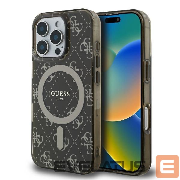 Other Phone Accessory Guess Guess IML 4G Background MagSafe iPhone 16 Pro Case - Brown