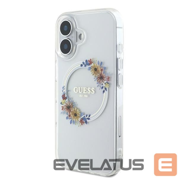 Other Phone Accessory Guess Guess IML Flowers Wreath MagSafe iPhone 16 Plus Case - Clear