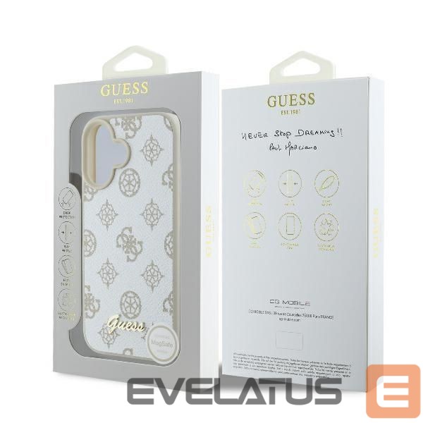 Other Phone Accessory Guess Guess Peony Script Logo MagSafe iPhone 16 Case - White