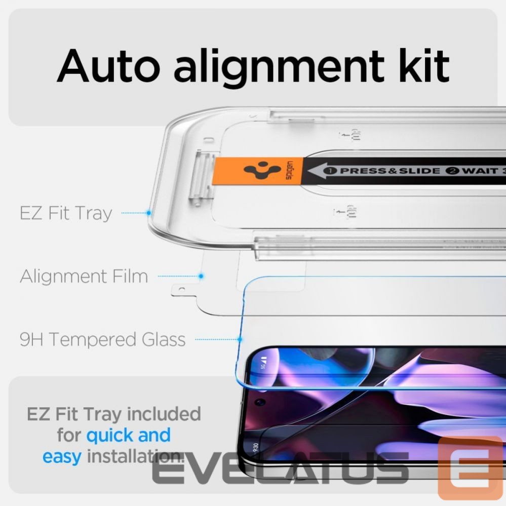 Other Phone Accessory Spigen Spigen Glas.tR EZ Fit Tempered Glass with Applicator for Google Pixel 10 / 10 Pro / 9 / 9 Pro (2 pcs.)