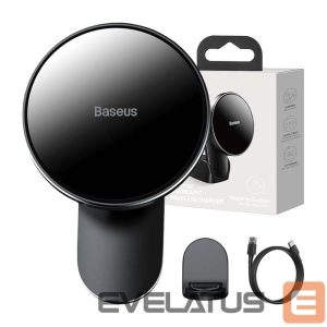 Auto holder Baseus  Baseus Big Energy car mount with wireless charger 15W for Iphone 12 / Iphone 13 (Black) 