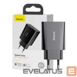 Adapter Baseus  Baseus Speed Mini Quick Charger, USB-C, PD, 3A, 20W (black) 