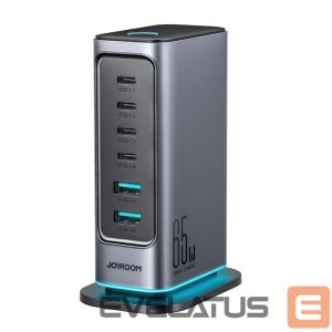 Cable Joyroom  Joyroom JR-TCM02 Multiport GaN Charger 65W EU 4x USB-C 2x USB-A - Dark Gray 