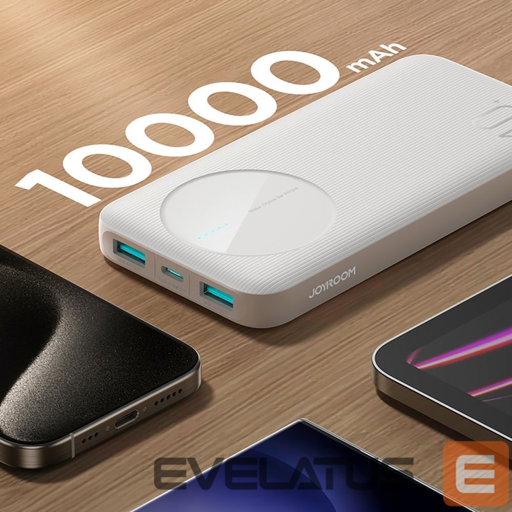 Power bank Joyroom Powerbank Joyroom JR-PBF12 10000mAh 2.4A 2x USB-A 1x USB-C - white