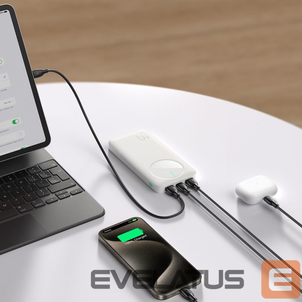 Power bank Joyroom Powerbank Joyroom JR-PBF12 10000mAh 2.4A 2x USB-A 1x USB-C - white