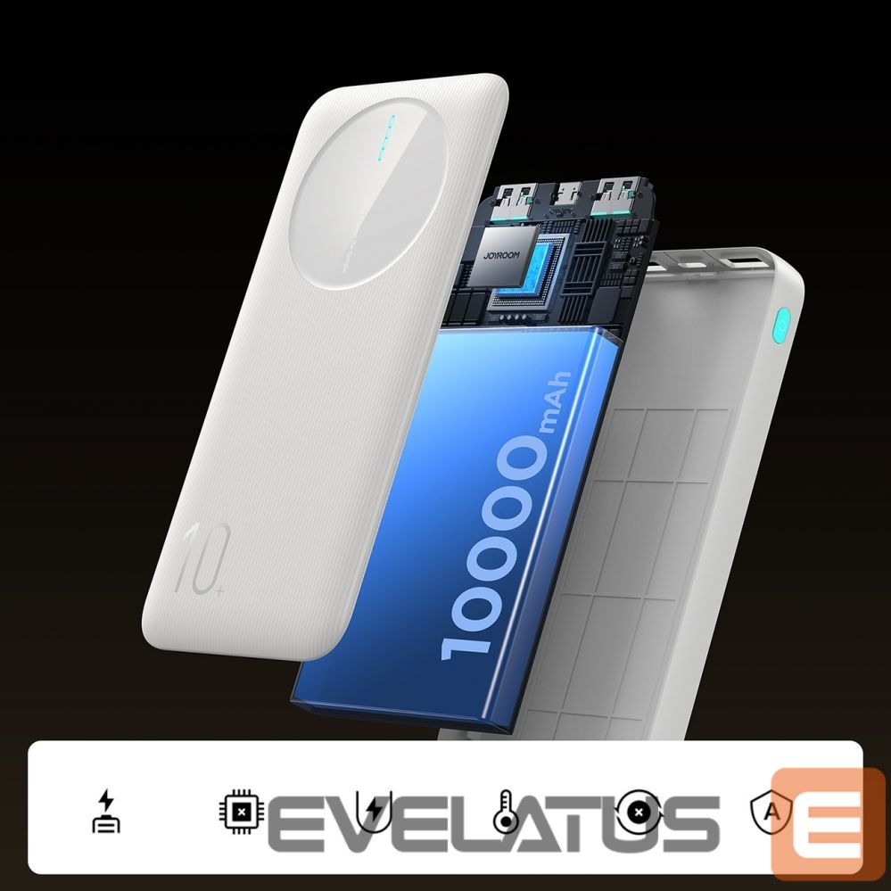 Power bank Joyroom Powerbank Joyroom JR-PBF12 10000mAh 2.4A 2x USB-A 1x USB-C - white