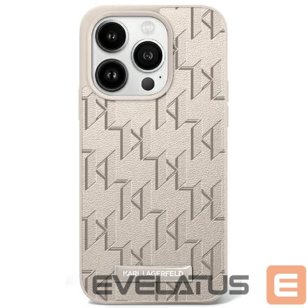 Other Phone Accessory Karl Lagerfeld Karl Lagerfeld Leather Monogram Metal Logo MagSafe iPhone 16 Pro Case - Beige