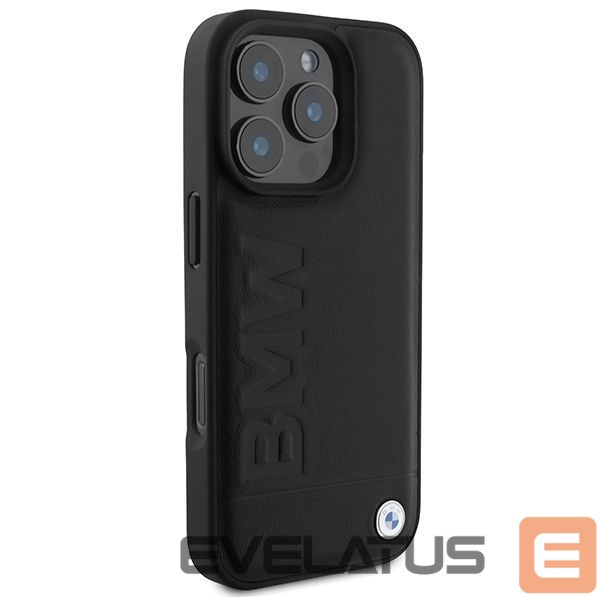 Other Phone Accessory BMW BMW Leather Hot Stamp iPhone 16 Pro Max Case - Black