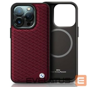 Other Phone Accessory BMW  BMW Sign Leather Diamond Metal Logo MagSafe Case for iPhone 16 Pro Max - Red 