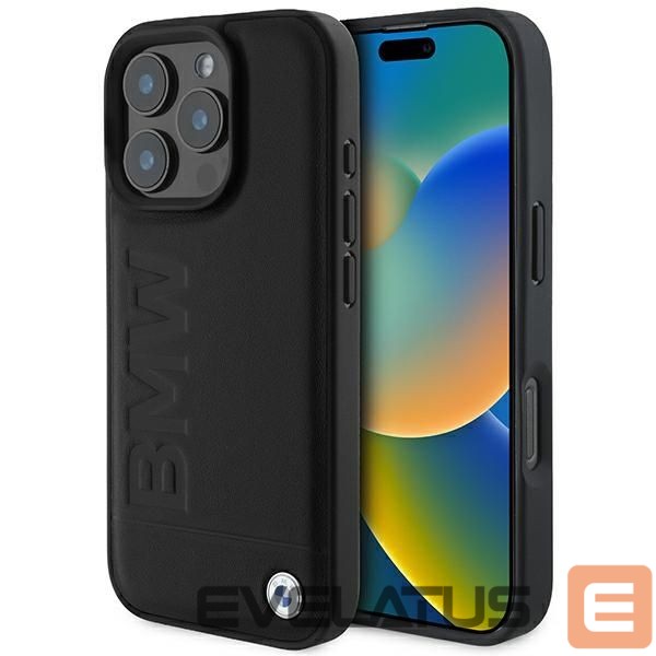 Other Phone Accessory BMW BMW Leather Hot Stamp MagSafe iPhone 16 Pro Max Case - Black