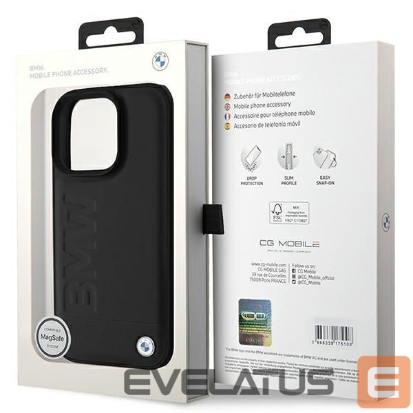 Other Phone Accessory BMW BMW Leather Hot Stamp MagSafe iPhone 16 Pro Max Case - Black