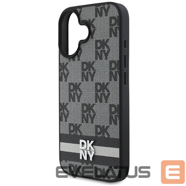 Other Phone Accessory DKNY DKNY Checkered Pattern & Printed Stripes iPhone 16 Case - Black