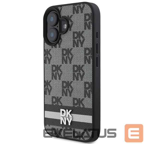 Other Phone Accessory DKNY DKNY Checkered Pattern & Printed Stripes iPhone 16 Case - Black