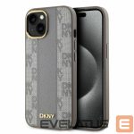 Other Phone Accessory DKNY  DKNY Leather Checkered Mono Pattern MagSafe iPhone 14 Case - Beige 