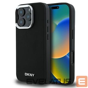 Other Phone Accessory DKNY  DKNY Plain Silver Logo MagSafe iPhone 16 Pro Case - Black 