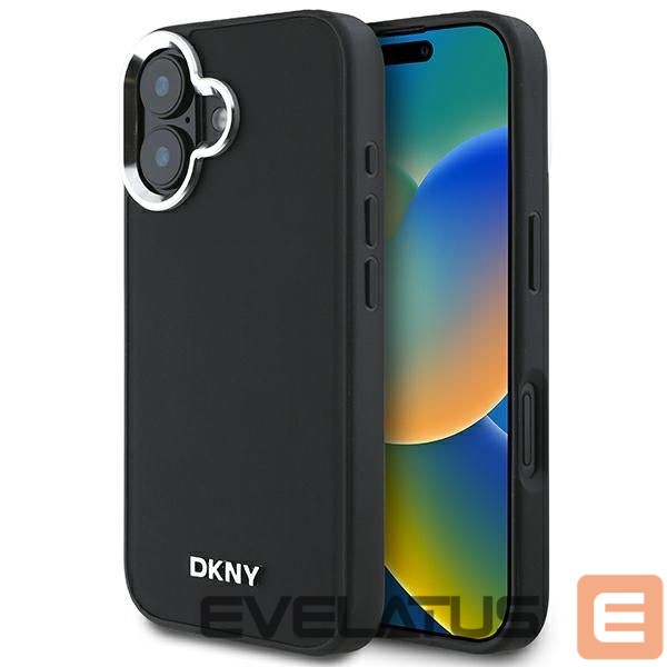 Other Phone Accessory DKNY DKNY Plain Silver Logo MagSafe iPhone 16 Case - Black