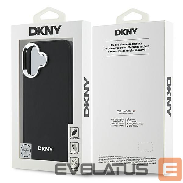 Other Phone Accessory DKNY DKNY Plain Silver Logo MagSafe iPhone 16 Case - Black