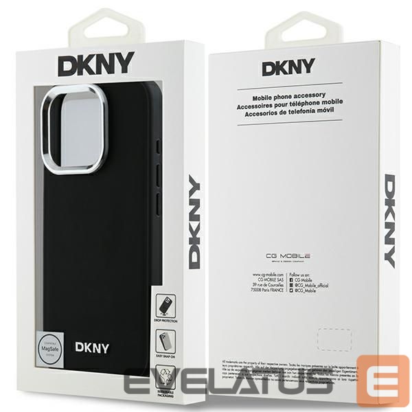 Other Phone Accessory DKNY DKNY Plain Silver Logo MagSafe iPhone 16 Pro Max Case - Black