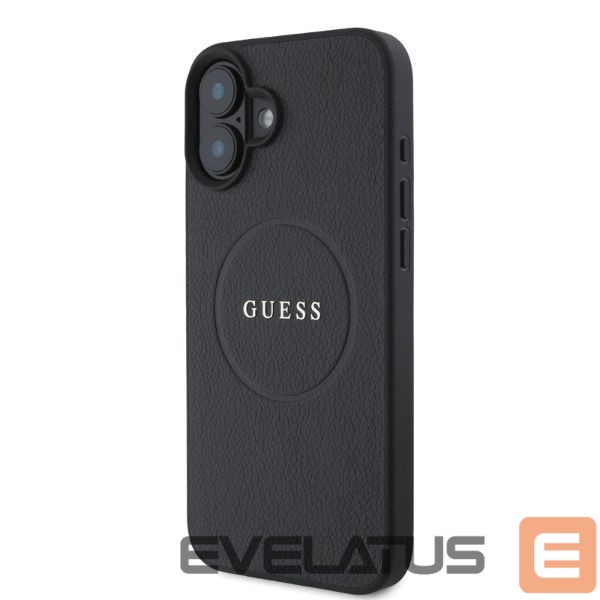 Other Phone Accessory Guess Guess Grained Gold Ring MagSafe case for iPhone 16 - black