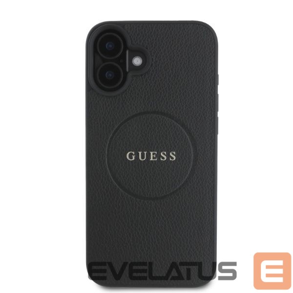 Other Phone Accessory Guess Guess Grained Gold Ring MagSafe case for iPhone 16 - black