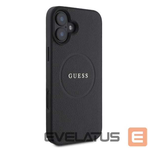 Other Phone Accessory Guess Guess Grained Gold Ring MagSafe case for iPhone 16 - black