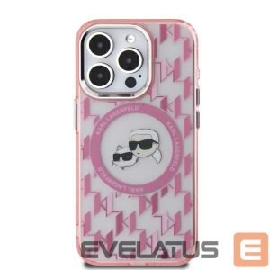 Other Phone Accessory Karl Lagerfeld  Karl Lagerfeld IML Monogram Karl & Choupette Head MagSafe iPhone 15 Case - Pink 