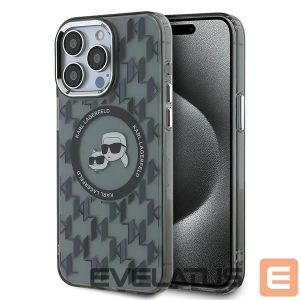 Other Phone Accessory Karl Lagerfeld  Karl Lagerfeld IML Monogram Karl & Choupette Head MagSafe Case for iPhone 15 Pro Max - Black 